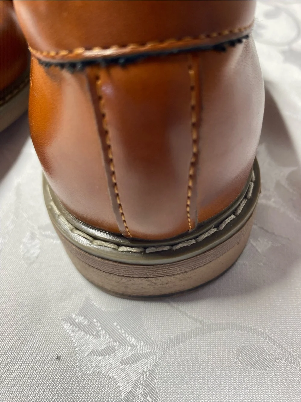 Youth Tan Dress Loafers with Metal Bit Accent